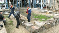 фото 9. Экспериментальный участок кладки видимой (надземной) части фундамента фото 9. Экспериментальный участок кладки видимой (надземной) части фундамента