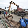 фото 26. Погрузка элементов с использованием бандажа для транспортировки в Реставрационный комплекс фото 26. Погрузка элементов с использованием бандажа для транспортировки в Реставрационный комплекс