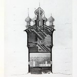 л. 9. Покровская церковь. Архитекторы Б.В. Гнедовский, Л.М. Лисенко. 1947 г. Поперечный разрез (обмер)