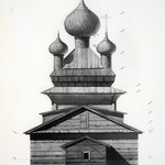 л. 24. Петропавловская церковь, с. Вирма. Западный фасад (обмер)