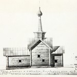 л. 31. Церковь Флора и Лавра, с. Мегрега. Тех. арх. Д.Г. Сафонова. 1950 г. Южный фасад (обмер)