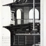л. 12. Водлозерский Ильинский погост. Архитектор А.В. Ополовников. 1947 г. Конструкция звонницы (обмер)