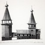 Церковь св. Варвары, с. Яндомозеро. Обмер памятника. Фасад южный.