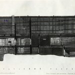 л. 18. Дом Бровина, д. Онежаны. Тех. арх. Д.Г. Сафонова. 1949 г. Продольный разрез (обмер)
