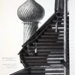 л. 26. Петропавловская церковь, с. Вирма. Архитектор А.В. Ополовников. 1950 г. Разрез центрального куба (обмер)