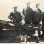 Успенская церковь, г. Кондопога. Северное крыльцо в процессе реставрации. Плотники.