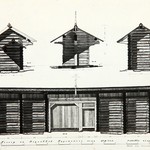 л. 17. Водлозерский Ильинский погост. Архитектор А.В. Ополовников. 1947 г. Разрез входа в ограду (обмер)