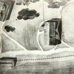 л. 17. Дом Бровина, д. Онежаны. Тех. арх. Д.Г. Сафонова. 1949 г. Генплан (обмер)