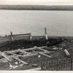 Ограда Кижского погоста. Правое крыло входа. Начало работ.