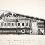 л. 12. Дом Ошевнева, д. Ошевнево. Тех. арх. Ильин Э.В. 1950 г. Южный фасад (реставрация)