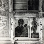 л. 30 об. Успенская церковь, г. Кондопога. 1948-1949 гг.(?) Фрагмент иконостаса в трапезной