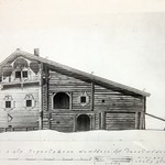л. 21. Дом Клопова, д. Потаневщина. Тех. арх. Д.Г. Сафонова. 1950 г. Юго-восточный фасад (обмер)