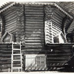 Успенский собор, г. Кемь. Восстановление элементов северного придела. Кокошник в процессе восстановления.