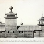 л. 10. Водлозерский Ильинский погост. Архитектор А.В. Ополовников. 1947 г. Северный фасад (обмер)