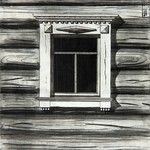 л. 26. Дом Горнева, д. Верховье. Тех. арх. Э. Мартьянов. 1948 г. Наличник окна (обмер)