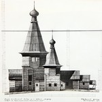 л. 7. Успенский собор, г. Кемь. Архитектор А.В. Ополовников. 1950 г. Северный фасад (обмер)