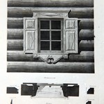 л. 16. Дом Дорохова, д. Большая Шильтя. Тех. арх. В.А. Крохин. 1950 г. Наличник (обмер)