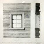 л. 16 Дом Дорохова, д. Большая Шильтя. Тех. арх. В.А. Крохин. 1950 г. Интерьер окна (обмер)