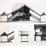 Церковь св. Варвары, с. Яндомозеро. Проект реставрации. Крыльцо. Вид с запада. Разрезы.