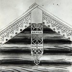 л. 27. Дом Горнева, д. Верховье. Тех. арх. Э. Мартьянов. 1948 г. Деталь полотенца (обмер)