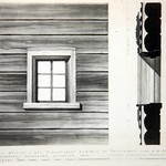 л. 22. Дом Клопова, д. Потаневщина. Тех. арх. Д.Г. Сафонова. 1950 г. Интерьер наличника (обмер)