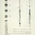 Церковь Вознесения Господня, с. Типиницы. Обмеры (техник Крохин В.). Столб крыльца и старый крест.