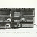 л. 7. Дом Лепсина, д. Кузнецы. А.В. Ополовников, 1949 г. Продольный разрез (обмер)