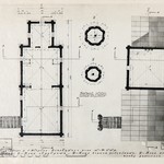 л. 32. Церковь Флора и Лавра, с. Мегрега. Тех. арх. Д.Г. Сафонова. 1950 г. Планы четверика, повала восьмерика и восьмерика (обмер)