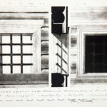 Церковь Вознесения Господня, с. Типиницы. Обмеры (техник Крохин В.). Окно алтаря. Интерьер и разрез.