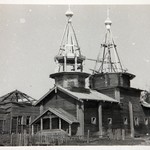 Церковь Петра и Павла, с. Чёлмужи. Общий вид памятника с юго-запада во время реставрации.