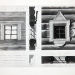 л. 5 об. Успенская церковь, г. Кондопога. А.В. Ополовников. 1948 г. Восточное окно в алтаре (обмер)