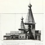 л. 7. Успенский собор, г. Кемь. Архитектор А.В. Ополовников. 1950 г. Южный фасад (обмер)