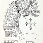 л. 16. Водлозерский Ильинский погост. Архитектор А.В. Ополовников. 1947 г. Иконостас. Арка Царских врат (обмер)