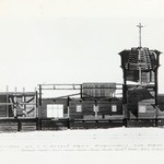 л. 28. Петропавловская церковь, с. Лычный остров. Архитектор А.В. Ополовников. 1948 г. Разрез 1-1 (обмер)