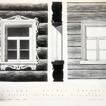 л. 19. Дом Бровина, д. Онежаны. Тех. арх. Д.Г. Сафонова. 1949 г. Окно: наличник, интерьер (обмеры)