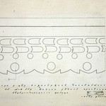 л. 24. Дом Клопова, д. Потаневщина. Тех. арх. Д.Г. Сафонова. 1950 г. Шаблон причелины балкона (обмер)