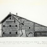 л. 10. Дом Грешникова, д. Обельщина. А.В. Ополовников, 1949 г. Северный фасад (обмер)