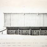 л. 12. Дом Ошевнева, д. Ошевнево. Тех. арх. Ильин Э.В. 1950 г. Восточный фасад (реставрация)