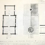 л. 30. Успенская часовня, д. Васильево. Тех. арх. Э.В. Ильин. 1950 г. План часовни и кровли (обмер)