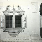 л. 13. Дом Ошевнева, д. Ошевнево. Тех. арх. Э.В. Ильин 1950 г. Наличник окна (реставрация)