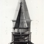 Церковь Вознесения Господня, с. Типиницы. Проект реставрации (арх. Ополовников А., техн. Крохин В.). Разрез поперечный по колокольне.