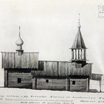 л. 34. Успенская часовня, д. Васильево. Тех. арх. Э.В. Ильин. 1950 г. Северный фасад (обмер)