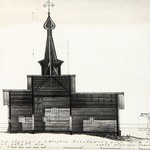 л. 31. Церковь Флора и Лавра, с. Мегрега. Тех. арх. Д.Г. Сафонова. 1950 г. Продольный разрез А-А (обмер)