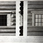 л. 21. Часовня Петра и Павла, д. Волкостров. Тех. арх. В.А. Крохин. 1950 г. Наличник окна (обмер)
