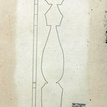 л. 32. Церковь Флора и Лавра, с. Мегрега. Тех. арх. Д.Г. Сафонова. 1950 г. Шаблон балясины клироса (обмер)