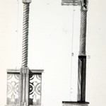 л. 19. Дом Бровина, д. Онежаны. Тех. арх. Д.Г. Сафонова. 1949 г. Детали столбика балкона и крыльца дома (обмеры)