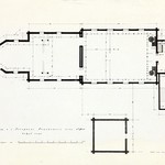 л. 18. Церковь, д. Рослякова. Архитектор А.В. Ополовников. 1947 г. Общий план церкви (обмер)