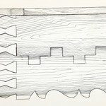 л. 11. Успенский собор, г. Кемь. Архитектор А.В. Ополовников. 1950 г. Шаблон конца подзора кровли (обмер)
