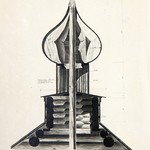 л. 34. Успенская часовня, д. Васильево. Тех. арх. Э.В. Ильин. 1950 г. Деталь главки (обмер)
