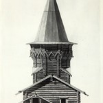 Церковь Петра и Павла, с. Лычный Остров. Проект реставрации. 1-й вариант (автор - арх. Ополовников). Фасад западный.